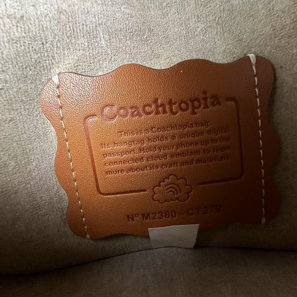 Coach 2-Way Wavy Dinky Bag In Croc Embossed Coachtopia Leather Black CT279 NWT - Picture 8 of 10